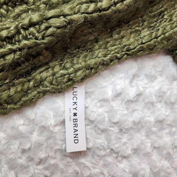 Lucky Brand Knit Sage Woven Crochet Scarf and Beanie - Picture 9 of 16